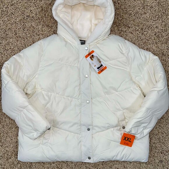 32 Degrees Women’s Quilted Jacket with Plush Lined Hood White, Size XXL (New) - Picture 3 of 16